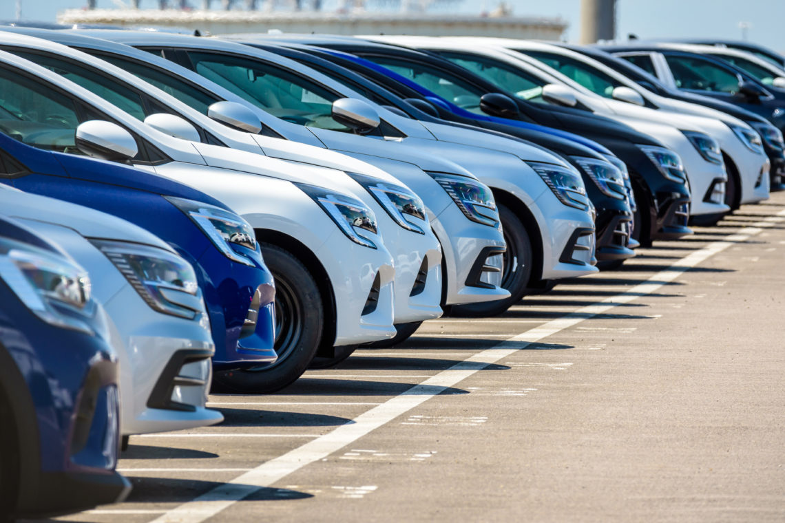 Row of pre-owned vehicles