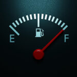 Gas gauge showing full tank