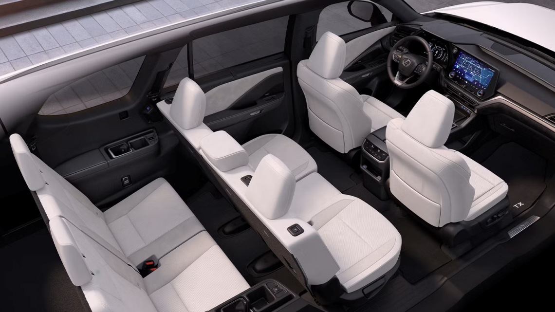 Overhead interior view of the 2026 Lexus TX 350