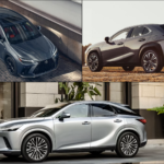 Three Lexus SUV models: Lexus RX, NX, and UX
