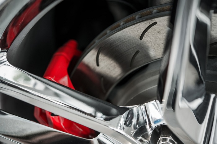 Closeup of car brakes