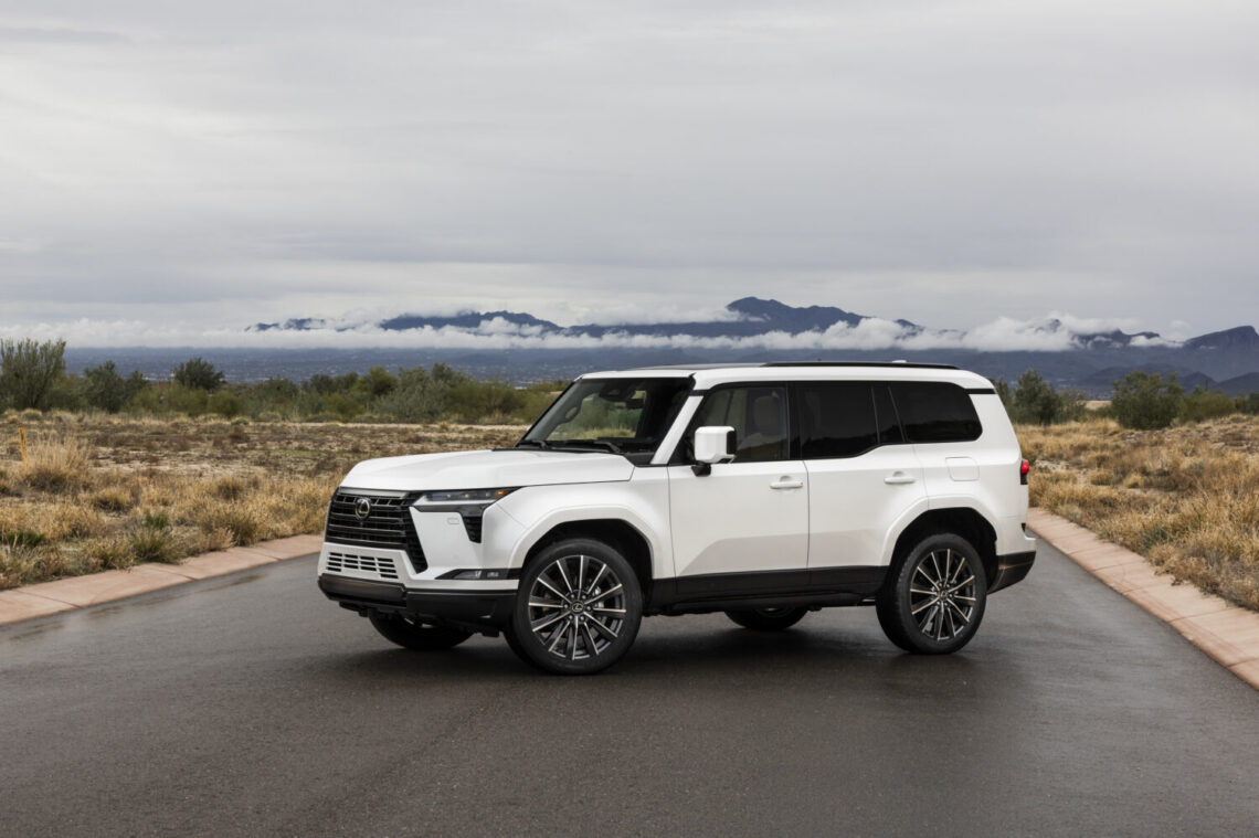 white 2026 Lexus GX posed on a road